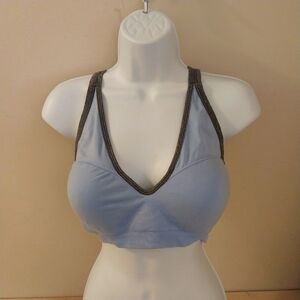 Fruit of the Loom Sports Bra Blue with Grey Trim Molded Cups XL